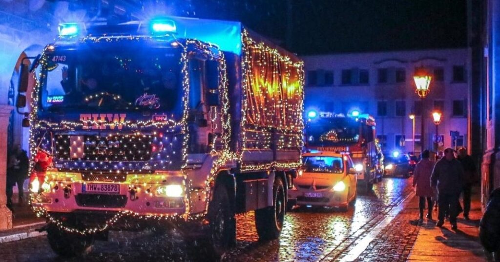 THW Lkw Einfahrt zum Domplatz